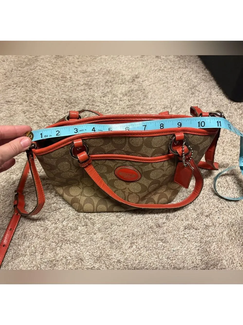 Coach Peyton bag shoulder tote crossbody purse 2012 brown orange clean authentic